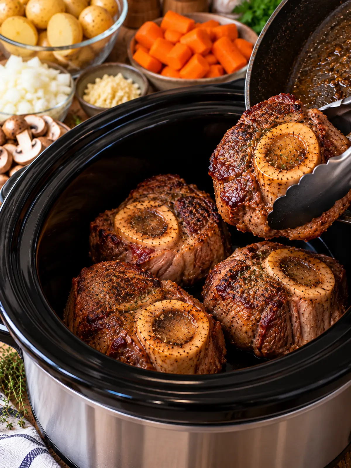 Crockpot Beef Shank: Hearty Slow-Cooked Meal — transfer beef