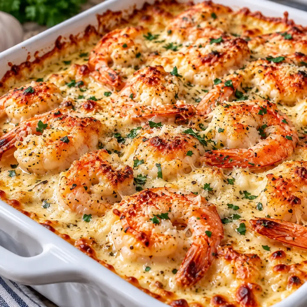 Garlic Butter Shrimp Casserole — featured