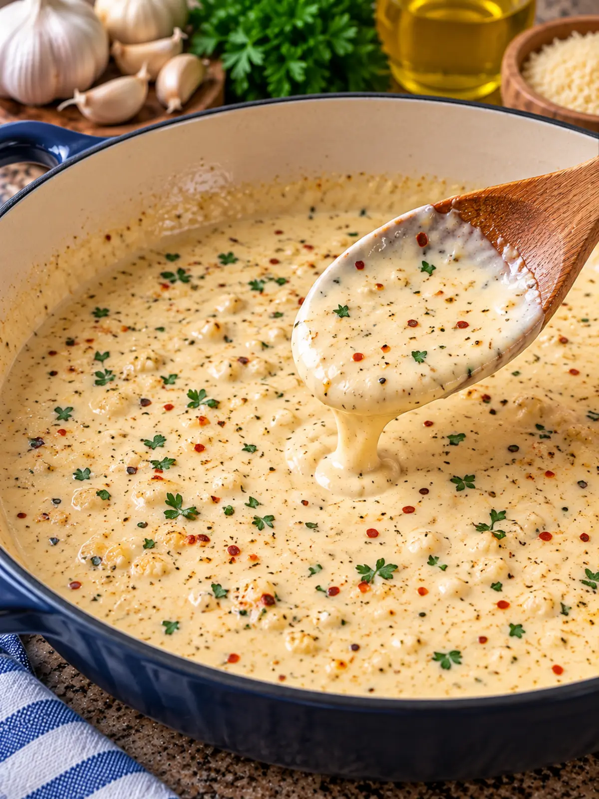 Garlic Butter Shrimp Casserole — process