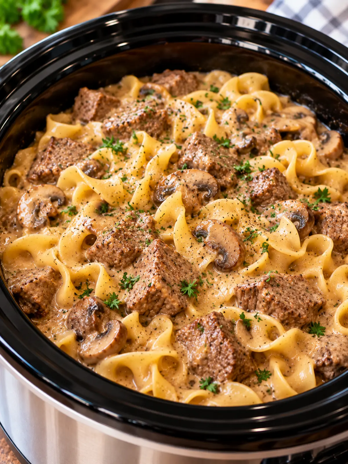 Hearty Beef Tips and Noodles in Creamy Gravy — final dish