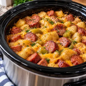 Mississippi Kielbasa and Cheesy Potatoes — featured