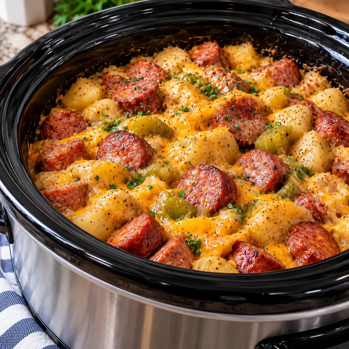 Mississippi Kielbasa and Cheesy Potatoes — featured