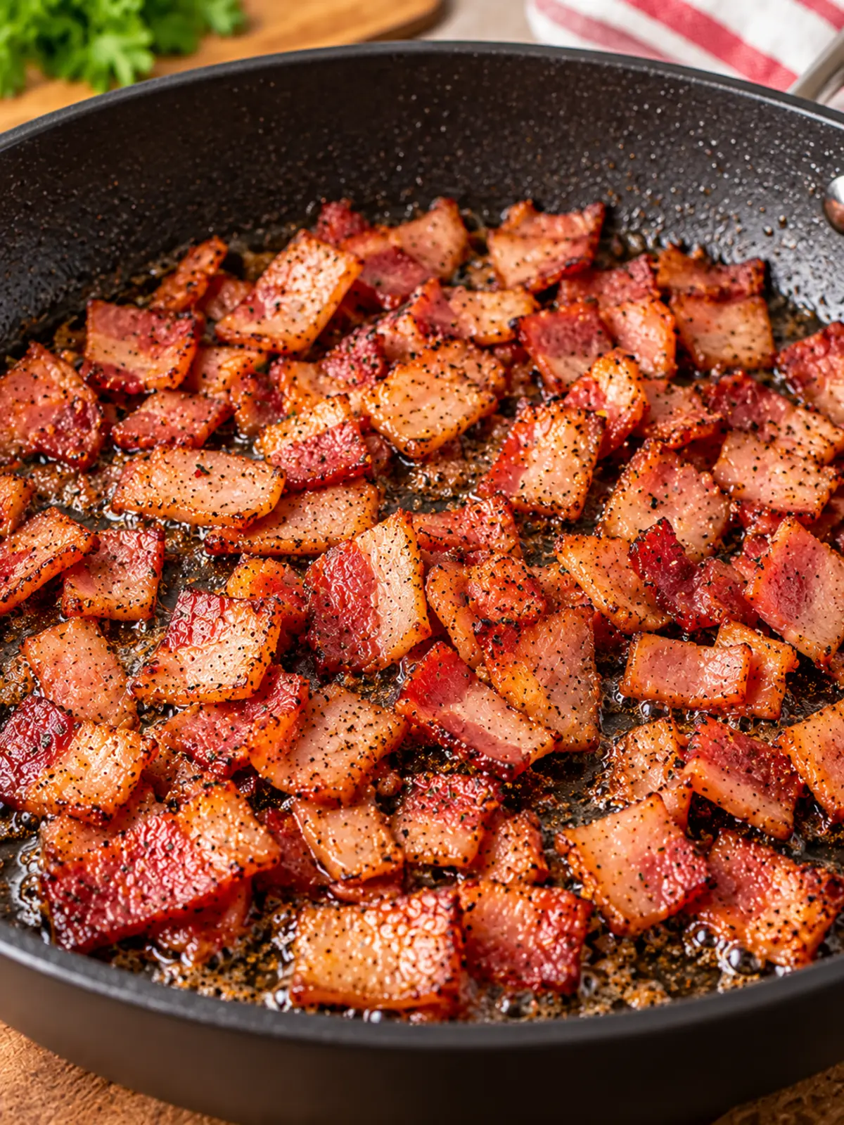 Seafood Dirty Rice with Turkey Bacon and Chicken Ham — process