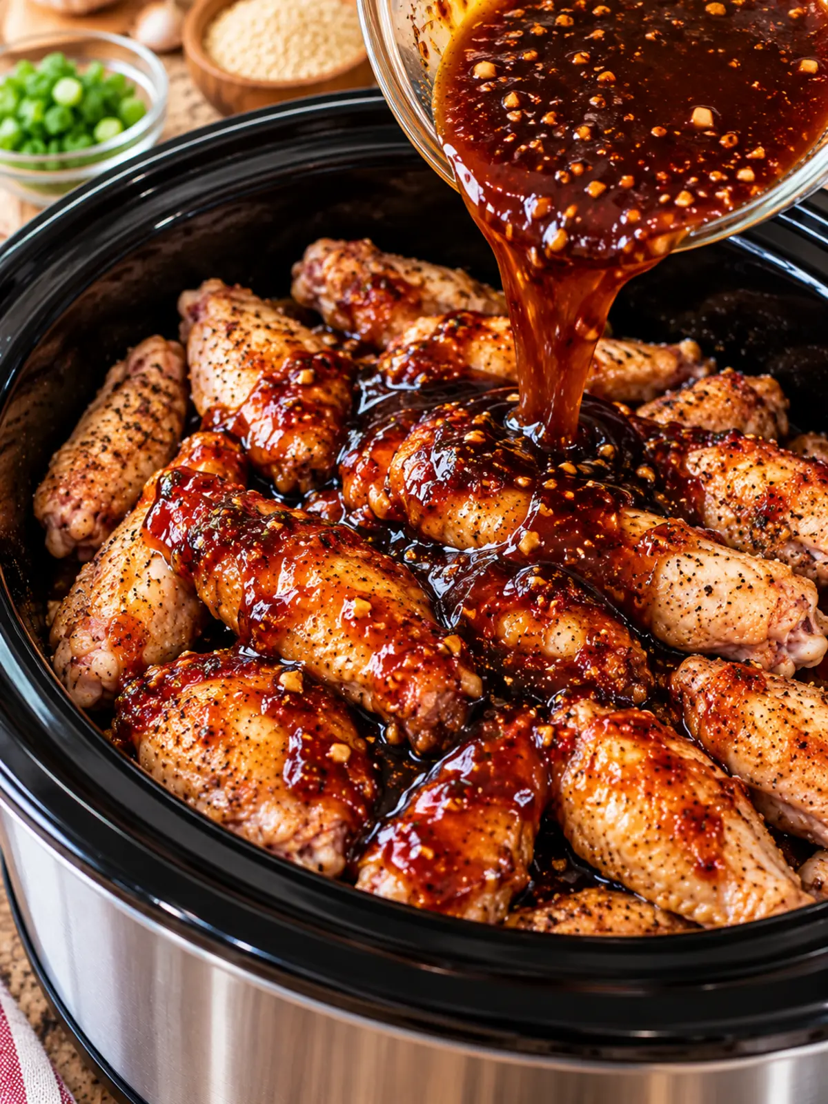 Slow Cooker Glazed Wings for Delicious Flavor — instructional